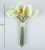 White Polyurethane Cymbedium Orchids Bunche Artificial Flowers