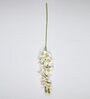 White Polyurethane Beautiful Artificial Cymbidium Orchid Flowers Set of 2