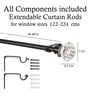 White Powder Coated  Iron Curtain Rod  (48 to 88 Inches) With Bracket