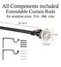 White Powder Coated  Iron Curtain Rod (84 to 144 Inches) With Bracket