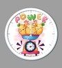 White Plastic Power Kids Wall Clock