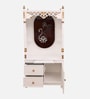 White Prarthika Teak Wooden Mandir