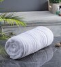 White Patterned 700 GSM Cotton Bath Towel