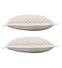 White Geometric 300TC Cotton 27 x 18 Inches Pillow Covers (Set of 2)