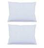 White Patterned 300TC Cotton 27 x 18 Inches Pillow Covers (Set of 2)
