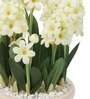 White Pvc Hyacinth Artificial Bonsai With Off- White Ceramic Pot