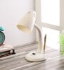 White Pvc Shade Study Lamp With White Base