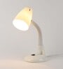 White Pvc Shade Study Lamp With White Base