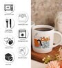 White Quotes Printed 300 ml Ceramic (Set of 2) Coffee Mug