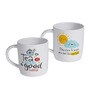 White Quotes Printed 300 ml Ceramic (Set of 2) Coffee Mug