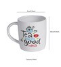 White Quotes Printed 300 ml Ceramic (Set of 2) Coffee Mug
