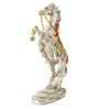 White Red Roaring Horse Polyresin Figurine