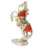 White Red Roaring Horse Polyresin Figurine