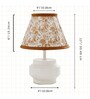White Round Base Table Lamp with Printed Shade