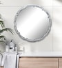 White Round Metal Wall Hanging Mirror