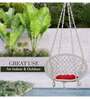 Round Fabric Swing in White & Red Colour