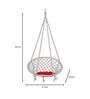Round Fabric Swing in White & Red Colour