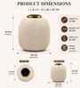White Rounded Square Flower Vase for Home Decor, Iron, Matte Powder-Coated Finish