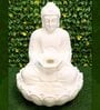 White Buddha Offering Sand Stone Indoor Water Fountain