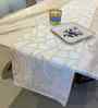 White Sareta 100% Cotton 14x72 Inches Floral Table Runner