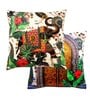 White Satin Abstract 16X16 Inches Cushion Cover