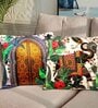 White Satin Abstract 16X16 Inches Cushion Cover