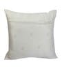 White Satin Floral 16x16 inches Cushion Covers (Pack of 2)