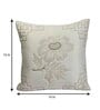 White Satin Floral 16x16 inches Cushion Covers (Pack of 2)
