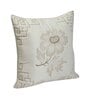 White Satin Floral 16x16 inches Cushion Covers (Pack of 2)