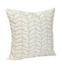 White Satin Floral 16x16 inches Cushion Covers (Pack of 2)