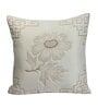 White Satin Floral 16x16 inches Cushion Covers (Pack of 2)