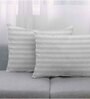 White Satin Striped 18x12 inches Cushion Inserts (2 Pieces)