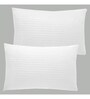 White Satin Striped 18x12 inches Cushion Inserts (2 Pieces)