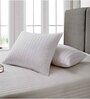 White Satin Striped 18x12 inches Cushion Inserts (2 Pieces)