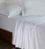 White Self Print 300 TC Cotton King Size Bed Sheet with 2 Pillow Covers 23 Collection