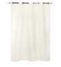 Off White Geometric Cotton 7 Ft Semisheer Eyelet Door Curtains (Set of 2)