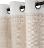 Beige Traditional Cotton 5 Ft Semisheer Eyelet Window Curtain
