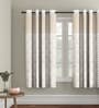 Beige Traditional Cotton 5 Ft Semisheer Eyelet Window Curtain