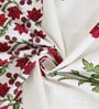 White Floral Cotton 7 Ft Semisheer Eyelet Door Curtain