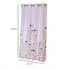 White Polyester Floral 5ft Semisheer Eyelet 2 Pcs Window Curtains