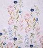 White Polyester Floral 5ft Semisheer Eyelet 2 Pcs Window Curtains
