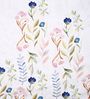 White Polyester Floral 7ft Semisheer Eyelet 2 Pcs Door Curtains