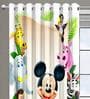White Semisheer Polyester 7 Feet Eyelet Door Curtains