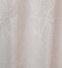White Floral Silk 5 Ft Light Filtering Eyelet Window Curtain
