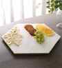White Hexagon Shape Serving Platter