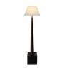 Novara White Cotton Shade Club Floor Lamp With Mango wood Base