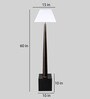 Novara White Cotton Shade Club Floor Lamp With Mango wood Base