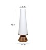 White Cotton Shade Torchiere Floor Lamp With Wood & Metal Base