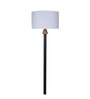 Metz White Cotton Shade Club Floor Lamp With Wood & Metal Base