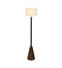 Metz White Cotton Shade Club Floor Lamp With Wood & Metal Base